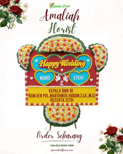 Karangan Papan Bunga Pernikahan di Petulu
